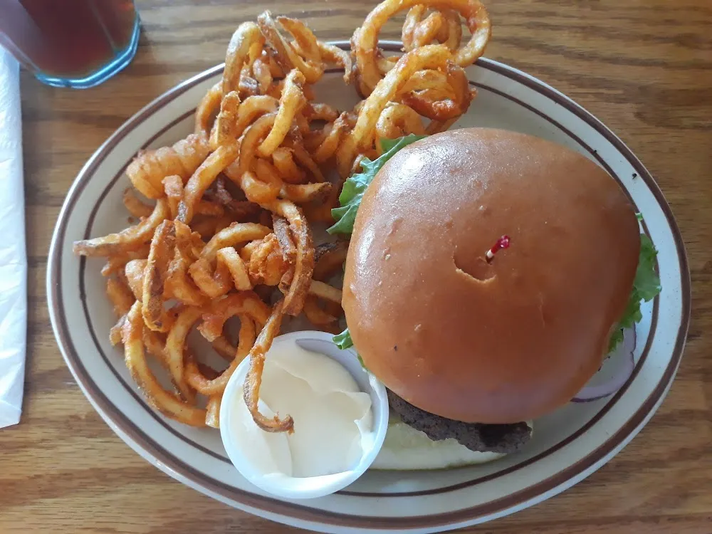 Cheeseburger and Curly Fries